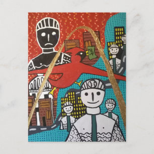 Carte Postale Red Line, Blue Line Postcard