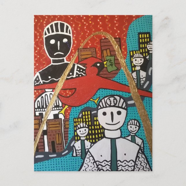 Carte Postale Red Line, Blue Line Postcard (Devant)