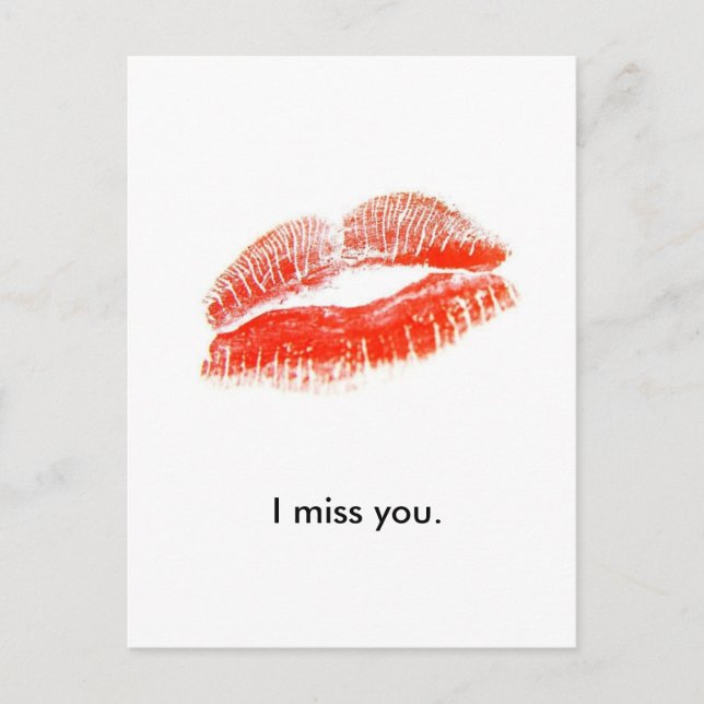 Carte Postale red_lips, tu me manques. (Devant)