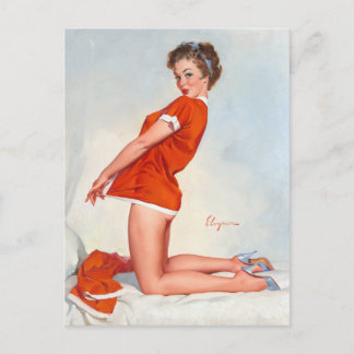 Carte Postale Red Nighty Pin Up