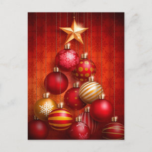 Carte postale Red Ornamy Business Holiday