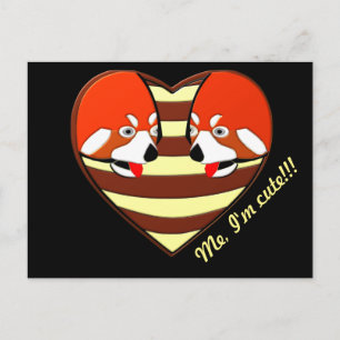 Carte Postale Red Panda Coeur d'amour