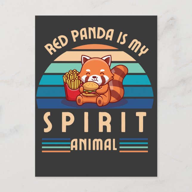 Carte Postale Red Panda est mon animal d'esprit (Devant)
