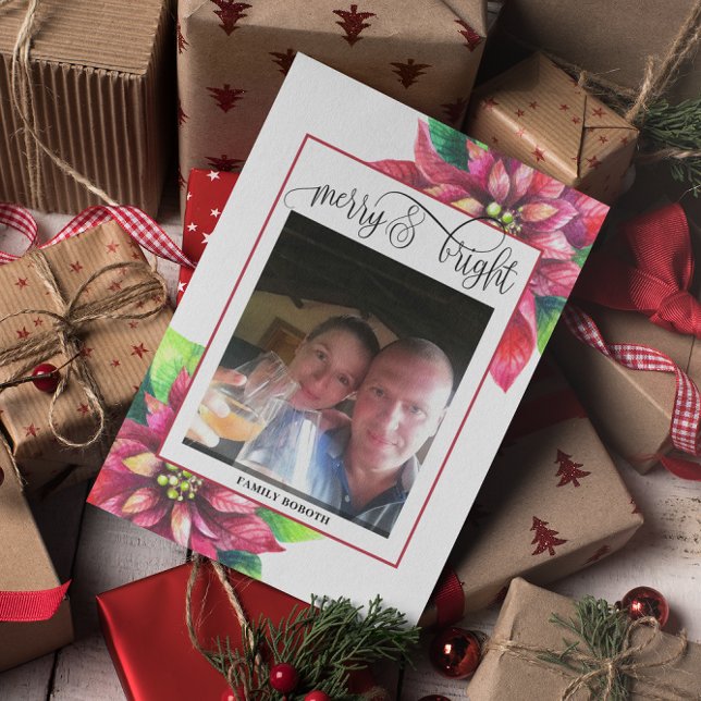 Carte postale Red Poinsettia Christmas Holiday (Créateur téléchargé)