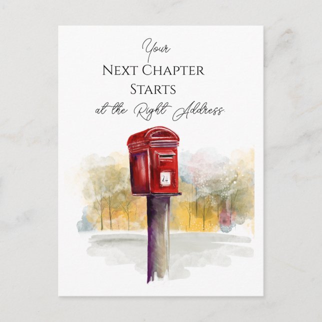 Carte Postale Red Postbox Inspirational Quote Artwork (Devant)