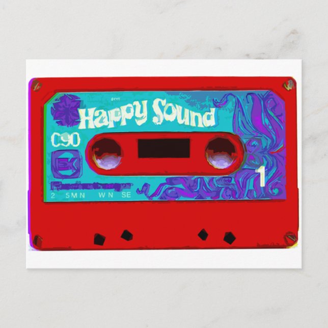 Carte Postale Red Retro Audio Cassette Tape (Devant)