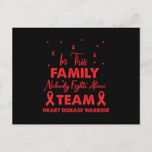 Carte Postale Red Ribbon Team Heart Disease Warrior