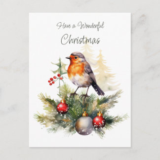 Carte Postale Red Robin Christmas Postcard