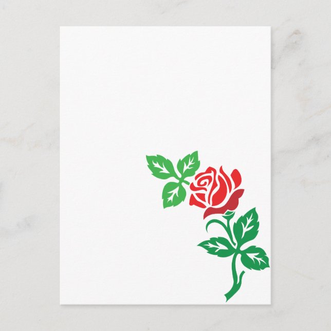 Carte Postale Red Rose Flower Design – Classic Floral Beauty (Devant)