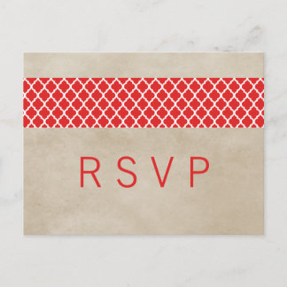 Carte postale Red Rustic Quatrefoil RSVP