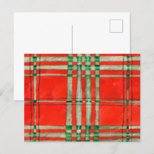Carte postale RED SCOTT TARTAN