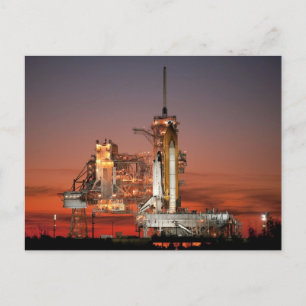 Carte Postale Red Sky for Space Shuttle Atlantis Launch
