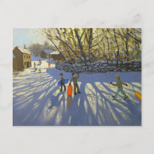 Carte Postale Red sledge Monyash Derbyshire