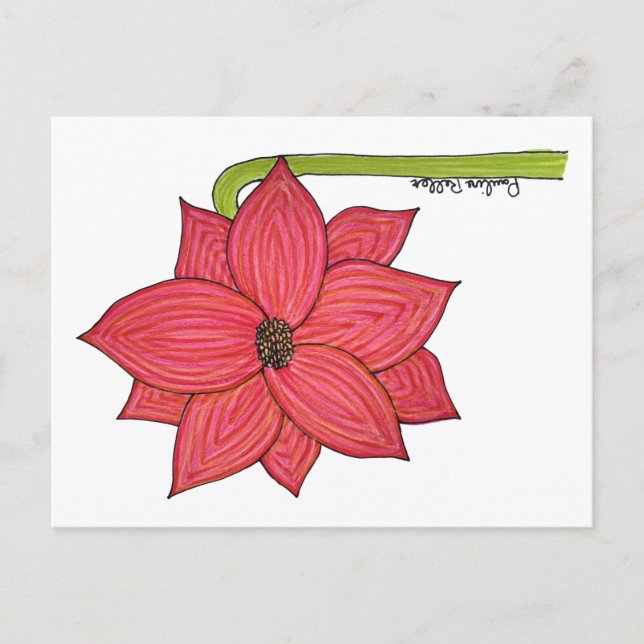 Carte Postale Red Star Flower Postcard (Devant)