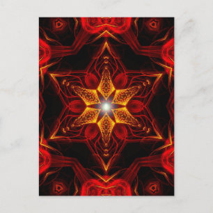 Carte postale Red Star Fractal Art
