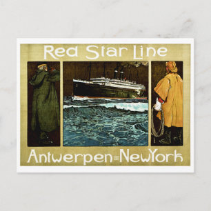 Carte Postale Red Star Line Antwerpen à New York