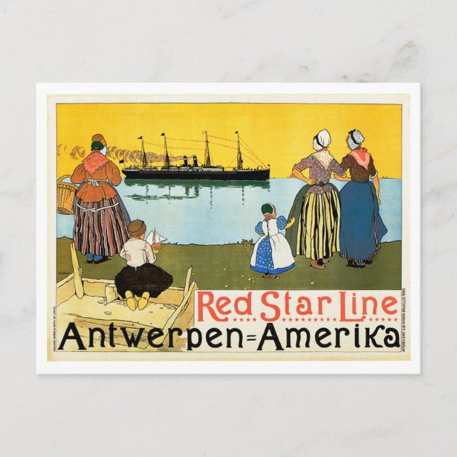 Carte Postale Red Star Line ~ Antwerpen-Amerika (Devant)
