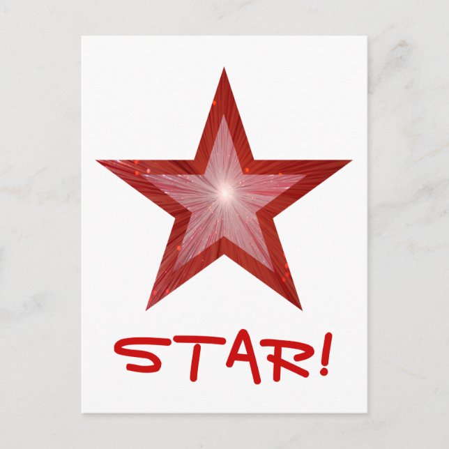 Carte postale Red Star 'STAR' blanche (Devant)