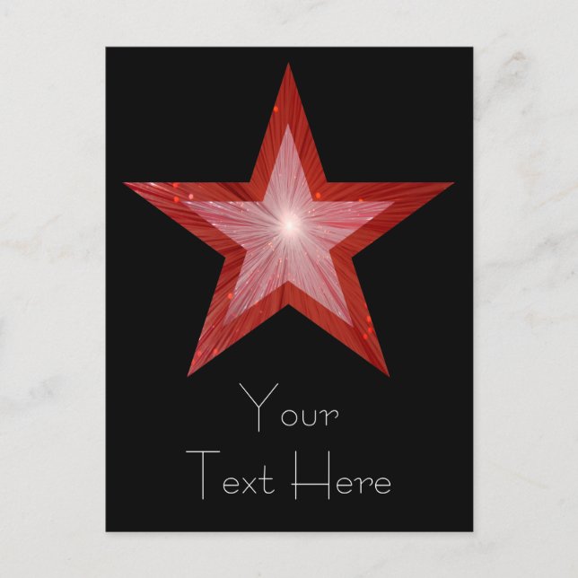 Carte postale Red Star 'Your Text' noir (Devant)