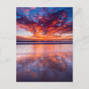 Carte Postale Red sunset over the sea, Californie