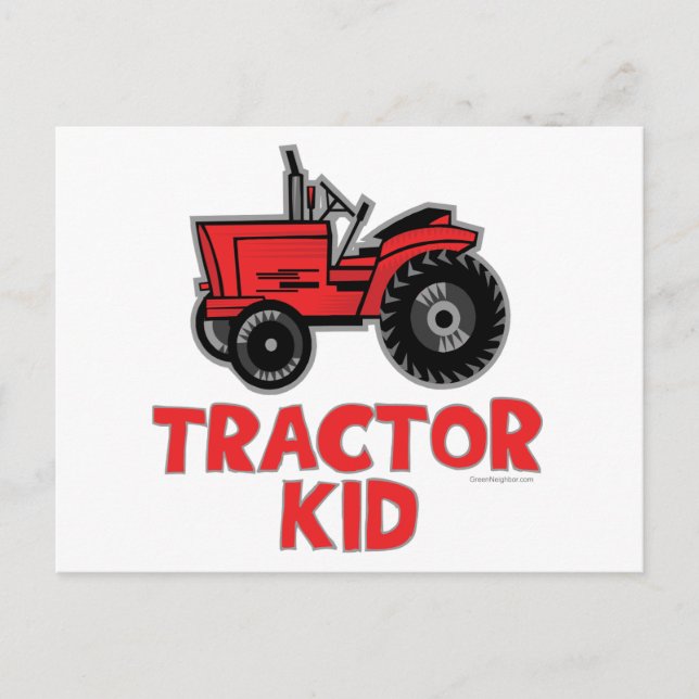 Carte Postale Red Tractor Kid (Devant)