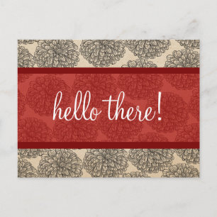 Carte postale Red Vintage Zinnia