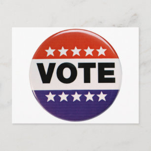 Carte Postale Red White & Blue Vote Design