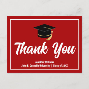 Carte Postale Red White Graduate Custom Merci