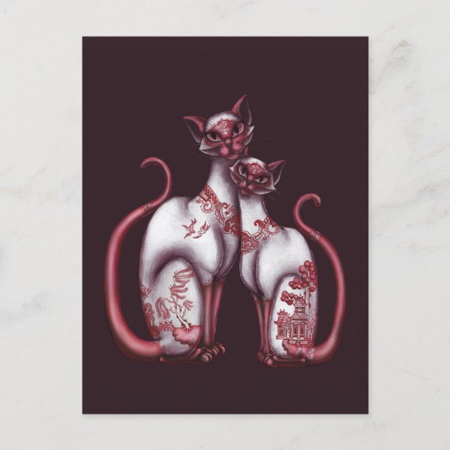 Carte postale Red Willow Siamese Cats (Devant)