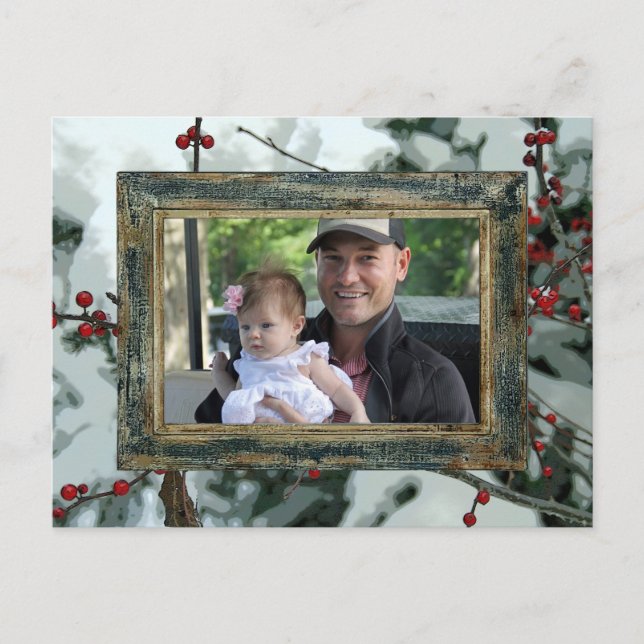 Carte postale Red Winter Berries Christmas Holiday (Devant)