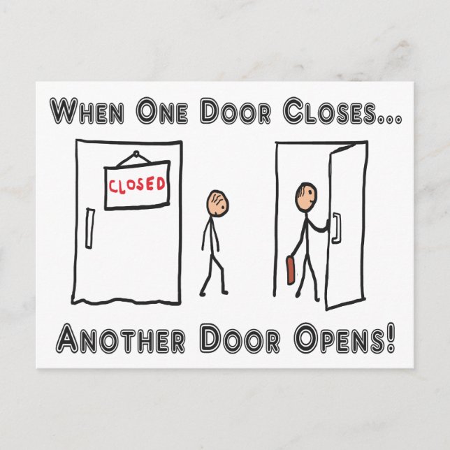 Carte Postale Redondance à la fermeture d'une porte (Devant)