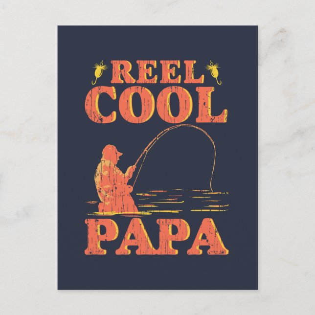 Carte Postale Reel Cool Papa Pêche Papa Fête des pères (Devant)