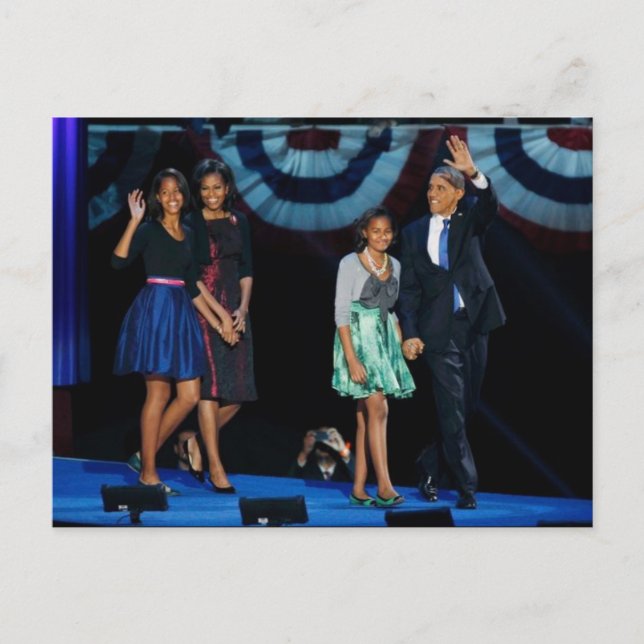 Carte Postale Réélection historique du président OBAMA (Devant)