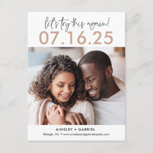 Carte Postale Réessayez COULEUR MODIFIABLE Enregistrer la date C