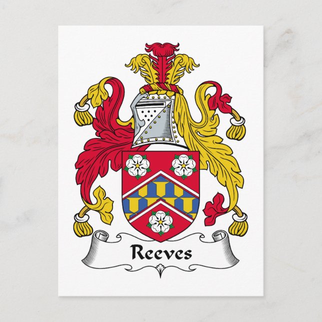 Carte Postale Reeves Family Crest (Devant)