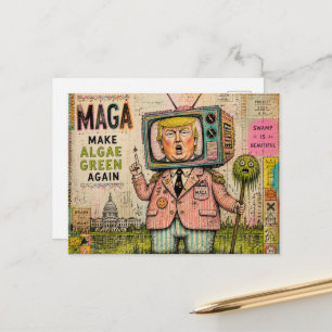 Carte Postale Refaire les Algues Vertes Encore Collage Multimédi