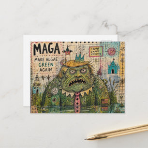 Carte Postale Refaire les Algues Vertes Encore Collage Multimédi