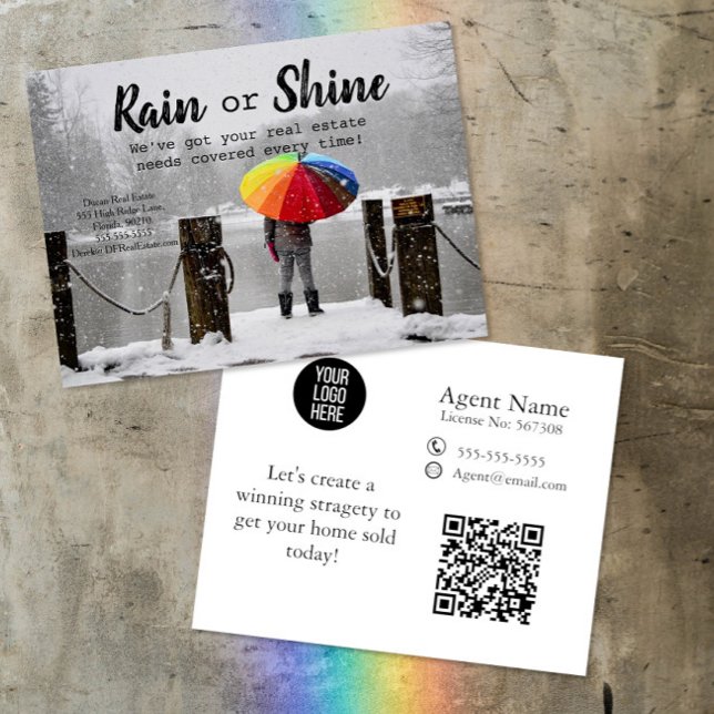Carte Postale Référence de marketing immobilier Rain or Shine (Créateur téléchargé)