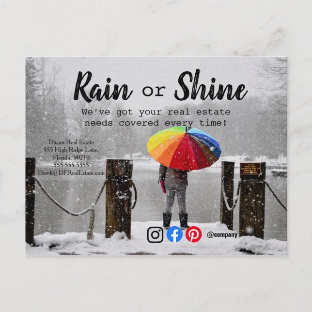 Carte Postale Référencement de clients de pluie marketing immobi (Devant)