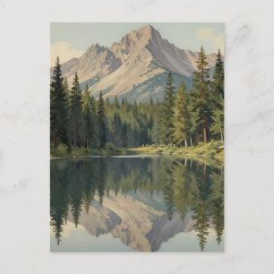 Carte Postale Reflet du lac de montagne majestueux