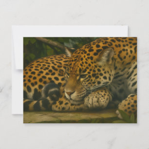 Carte Postale Reflet Jaguar - Serene Wildlife Art Print