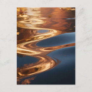 Carte Postale Reflets de feuilles d'automne Aquarelle