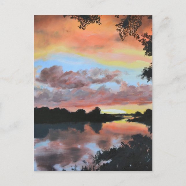 Carte Postale Reflets du fleuve Zambèze (Devant)