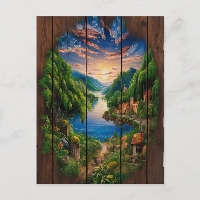 Carte Postale Reflets sereins : portrait d'un lac (Devant)