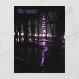 Carte Postale Réflexion dans l'eau de la tour Blackpool,