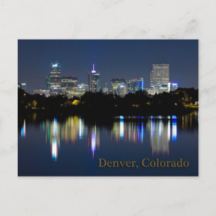 Carte Postale Réflexion de Denver Night Skyline