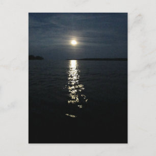 Carte Postale Réflexion de la lune sur l'eau.
