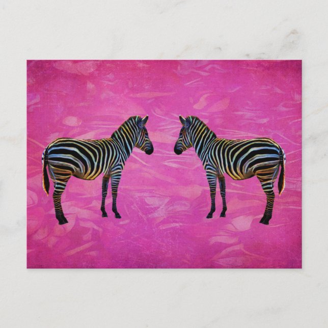 Carte Postale Réflexion de Neon Zebra (Devant)