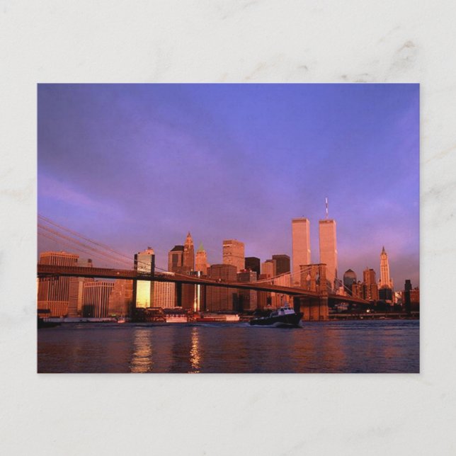 Carte Postale Réflexion PC Twin Towers World Trade Center NYC (Devant)