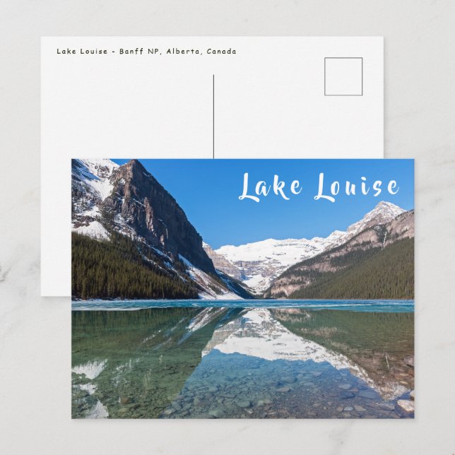 Carte Postale Réflexion sur le lac Louise - Banff NP, Canada (Devant / Derrière)